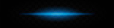 Mavi yatay ışık huzmesi şeffaf arkaplanda izole edildi. Pürüzsüz ve yumuşak kenarları olan yoğun parlak bir etki. Fütüristik tasarımlar, dijital grafikler ve bilim kurgu temaları için ideal.