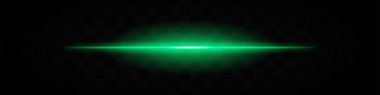 Green horizontal light beam isolated on transparent background. Intense glowing effect with smooth gradient and soft edges. Ideal for futuristic designs, digital graphics, and sci-fi themes. clipart