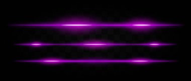 Multiple horizontal purple laser light beams with glowing effects on a transparent background. Perfect for sci-fi, technology, and futuristic designs. clipart