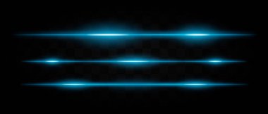 Multiple horizontal blue laser light beams with glowing effects on a transparent background. Perfect for sci-fi, technology, and futuristic designs. clipart