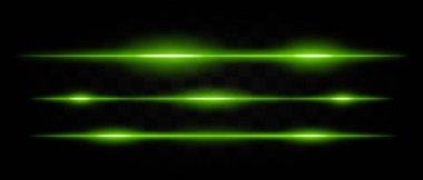 Multiple horizontal green laser light beams with glowing effects on a transparent background. Perfect for sci-fi, technology, and futuristic designs. clipart