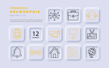 İletişim simgesi ayarlandı. Dünya, ağ, çanta, çan, kimlik kartı, ev, radyo sinyali, dosya paylaşımı, bildirim, internet, internet bağlantısı