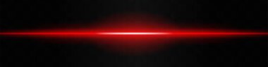 Kırmızı ışık. Keskin bir yatay mor ışık, parlak merkezli, her iki tarafta karanlığa doğru kayboluyor. Bilim kurgu tasarımları, ışık geçişleri veya gelecekteki etkiler için ideal.