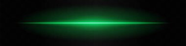 Yeşil ışık huzmesi. Keskin bir yatay mor ışık, parlak merkezli, her iki tarafta karanlığa doğru kayboluyor. Bilim kurgu tasarımları, ışık geçişleri veya gelecekteki etkiler için ideal.