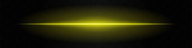 Altın ışık huzmesi. Keskin bir yatay mor ışık, parlak merkezli, her iki tarafta karanlığa doğru kayboluyor. Bilim kurgu tasarımları, ışık geçişleri veya gelecekteki etkiler için ideal.