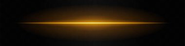 Altın ışık huzmesi. Keskin bir yatay mor ışık, parlak merkezli, her iki tarafta karanlığa doğru kayboluyor. Bilim kurgu tasarımları, ışık geçişleri veya gelecekteki etkiler için ideal.