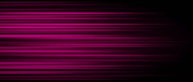 Soyut mor lazer ışını. Işık efekti. Yönlü spot ışığı. Işık çizgileri siyah bir arkaplanda karanlığa doğru kayboluyor, dinamik ve soyut bir etki yaratıyor..