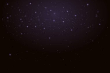 Karanlık bir arkaplana dağılmış parlak mor parçacıklar kozmik ve soyut bir etki yaratıyor. Kozmik toz, yıldızlı gökyüzü, neon ışığı