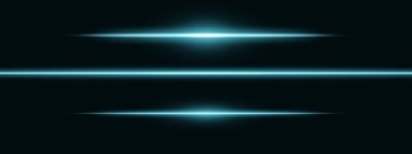 Mavi ışık parıltısı. Keskin bir yatay ışın yansıması. Bilim kurgu tasarımları, ışık geçişleri, ya da gelecekteki etkiler. Parlak ışık çizgileri ve neon efektler. Dinamik parlayan duvar kağıdı arkaplanı