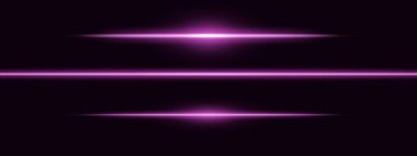 Mor ışıklı ışın ışını. Keskin bir yatay ışın yansıması. Bilim kurgu tasarımları, ışık geçişleri, ya da gelecekteki etkiler. Parlak ışık çizgileri ve neon efektler. Dinamik parlayan duvar kağıdı arkaplanı