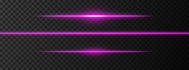 Mor ışıklı ışın ışını. Keskin bir yatay ışın yansıması. Bilim kurgu tasarımları, ışık geçişleri, ya da gelecekteki etkiler. Parlak ışık çizgileri ve neon efektler. Dinamik parlayan duvar kağıdı arkaplanı