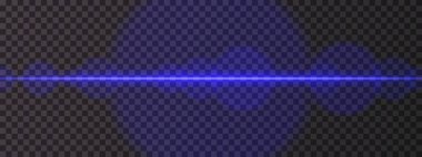 Yoğun mavi yatay lazer ışını. Parlak, odaklanmış ışık, ışık ve ışık efektleri. Koyu bir arkaplanda bilim kurgu tasarımı, fütüristik gölgeler ve enerji akışı.