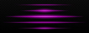 Yoğun mor yatay ışık çizgileri ve koyu bir arka planda parıltı etkisi. Fütürist temalar, bilim kurgu efektleri veya dijital geçişler için elverişli.
