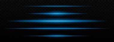 Yoğun mavi yatay ışık çizgileri ve koyu bir arka planda parıltı etkisi. Fütürist temalar, bilim kurgu efektleri veya dijital geçişler için elverişli.