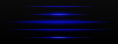 Yoğun mavi yatay ışık çizgileri ve koyu bir arka planda parıltı etkisi. Fütürist temalar, bilim kurgu efektleri veya dijital geçişler için elverişli.