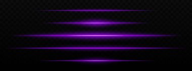Yoğun mor yatay ışık çizgileri ve koyu bir arka planda parıltı etkisi. Fütürist temalar, bilim kurgu efektleri veya dijital geçişler için elverişli.