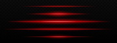 Yoğun kırmızı yatay ışık çizgileri ve koyu bir arka planda parıltı etkisi. Fütürist temalar, bilim kurgu efektleri veya dijital geçişler için elverişli.