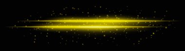 Parlayan parçacıkları ve ışıldayan efektleri olan yoğun altın yatay ışık huzmeleri. Koyu arkaplanda parlak parlak çizgiler, dramatik röfleler eklemek için ideal
