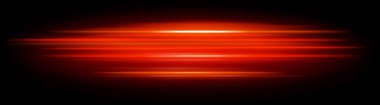 Kırmızı hareket bulanık ışın. Dinamik yatay çizgiler, parlayan kırmızı ve turuncu ışık, soyut hareket efekti, fütürist enerji, hızlı görsel, modern ışıklandırma dekoru, radyan tasarım.