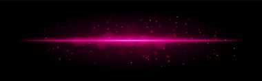 Mor parlak çizgi ikonu. Canlı yatay ışın, aydınlatma parçacıkları, soyut ışık efekti, fütürist enerji, minimalist dekor, dinamik modern tasarım, radyan görsel