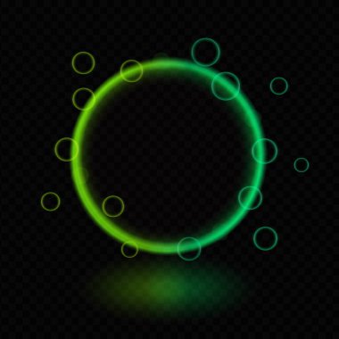 Neon gradyan sihirli halka. Parlayan çok renkli halka, gelecekteki ışık efektleri, ışın, yansıma, kabarcıklar, bilim-kurgu enerjisi, ışık halkası, teknoloji çerçevesi, canlı ışık, dijital arayüz