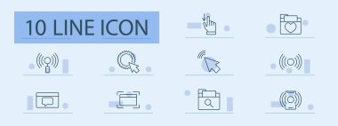 Bağlantı ve etkileşim simgesi. Dokunma, tıklama, favori, sinyal, arama, mesaj, dizin, ayarlar, ağ, kontrol