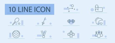 Spor ve ödüller belirlenmiş bir ikon. Tenis, eskrim, ağırlık, madalya, şampiyon, performans, strateji, beceri, eğitim, zafer