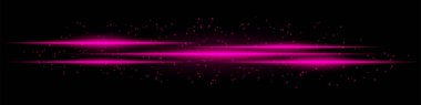 Siyah zemin üzerinde parlayan parçacıklar olan gerçekçi mor ışık çizgileri. Fütürist enerji ışınları, dijital efekt, neon ışığı, bilim kurgu hareket bulanıklığı.