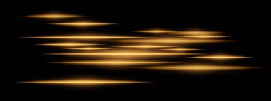 Siyah arka planda parlayan sarı ışık çizgileri. Yatay neon ışınları, gelecekteki teknolojiyi ve dijital enerjiyi sembolize eden yüksek hızlı bir hareket etkisi yaratır. Bilim kurgu, siber, soyut tasarım.