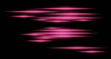 Siyah arka planda parlayan mor ışık çizgileri. Yatay neon ışınları, gelecekteki enerji ve dijital ivmeyi temsil eden yüksek hızlı bir hareket etkisi yaratır. Bilim kurgu, siber, soyut tasarım.