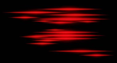 Siyah arka planda parlayan kırmızı ışık çizgileri. Yatay neon ışınları, gelecekteki enerji ve dijital ivmeyi temsil eden yüksek hızlı bir hareket etkisi yaratır. Bilim kurgu, siber, soyut tasarım.