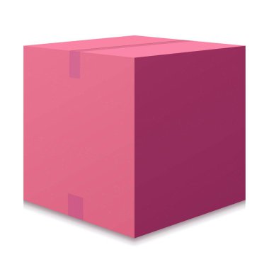 Karton kutu. Beyaz arka planda bantlanmış kenarları olan mühürlü kahverengi bir paket. Nakliye, teslimat, lojistik, ambalaj ve depolama kavramı