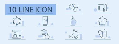 Refah simgesi belirlendi. Ruh hali, içecek, yemek pişirme, şef, mide, sindirim, kahve, meyve suyu, takvim, ek, denge, duygu, yemek, beslenme, diyet, sağlık, enerji, plan, alışkanlık