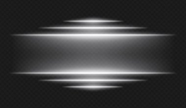 Fütürist ışıltı. Yatay beyaz ışınlar merkezden yayılarak UI, arayüz, enerji veya siber tema için neon renk şeması oluşturur.