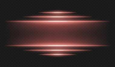 Fütürist ışıltı. Yatay kırmızı ışınlar merkezden yayılarak UI, arayüz, enerji veya siber tema için neon renk şeması oluşturur..