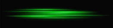 Yeşil parlayan çizgiler karanlığa karışıyor, ışık saçan bir hız etkisi ve dijital hareket çizgisi yaratıyor..