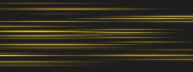 Perspektif bulanıklığına sahip altın yatay çizgiler yüksek teknolojili bir ortamda dijital derinlik ve hızlı geçiş hissi yaratıyor..