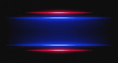 Yumuşak eğimli, kırmızı ve mavi yatay çizgiler. Dijital sınırlar, UI çerçeveleri, bilim kurgu HUD görselleri için gelecekteki ışık efekti ideal.