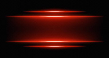 Derece bulanıklığı olan turuncu parlak yatay ışınlar. Fütürist UI sınırları için sıcak tonlu dijital ışıklar, HUD röfleleri ve bilim kurgu ekran efektleri.