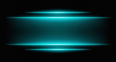 Cyan parlak yatay kirişler ve eğim bulanıklığı. Fütürist UI sınırları için sıcak tonlu dijital ışıklar, HUD röfleleri ve bilim kurgu ekran efektleri.