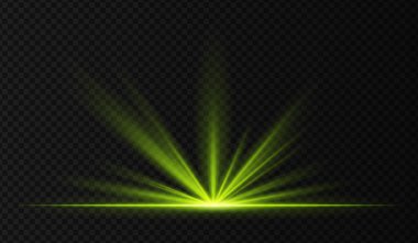 Yeşil spot ışıkları, parlak ışınlar ve yer yansıması ile patladı. Ödül sahneleri, kutlama efektleri veya konser görselleri için şeffaf sahne ışıklandırması.