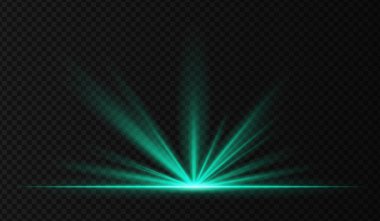 Yeşil spot ışıkları, parlak ışınlar ve yer yansıması ile patladı. Ödül sahneleri, kutlama efektleri veya konser görselleri için şeffaf sahne ışıklandırması.