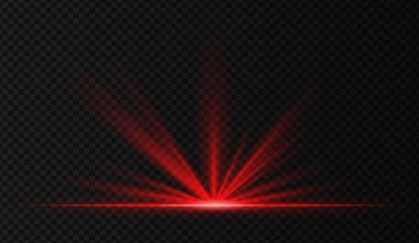 Parlak ışınlar ve yer yansıması ile kırmızı spot ışıkları patladı. Ödül sahneleri, kutlama efektleri veya konser görselleri için şeffaf sahne ışıklandırması.