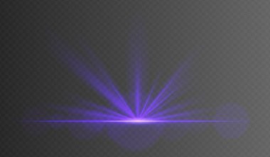 Yumuşak parçacıklarla sıcak mor radyal ışık patlaması. Sinema açılışları, günbatımı efektleri ya da büyülü tanıtımlar için zemin seviyesi mükemmel..