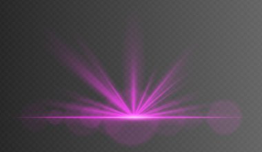 Yumuşak parçacıklarla sıcak mor radyal ışık patlaması. Sinema açılışları, günbatımı efektleri ya da büyülü tanıtımlar için zemin seviyesi mükemmel..