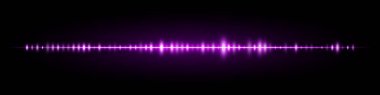 Orta seviye zirveleri ve temiz simetrisi olan siyah üzerine mor parlayan ses çizgisi, mikrofon girdi geri beslemesi veya podcast görüntü kaydı için idealdir.