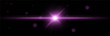 Mor radyal ışık patlaması, merkezi ışıldayan ışınlar ve parlayan parçacık ışınları, güçlü sinyal iletimini sembolize eder, ya da bilim kurgu teknolojisi patlamasını..