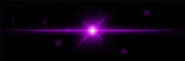 Merkezi patlamalı mor ışık patlaması ve yumuşak radyal parçacıklar, sinyal etkinleştirmesi için mükemmel, fütürist UI veya lazer teknolojisi görsel temsili.