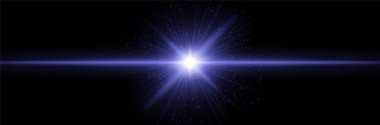 Doğrusal ışınlı mavi enerji flaşı, yıldız çekirdeği, siyaha yayılan ışık. Isı patlamasını, galaktik darbeyi, kozmik ateşlemeyi, geleceksel etkiyi vurgular.