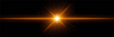 Doğrusal ışınlı kırmızı-turuncu enerji flaşı, yıldız çekirdeği, siyaha yayılan ışık. Isı patlamasını, galaktik darbeyi, kozmik ateşlemeyi, geleceksel etkiyi vurgular.